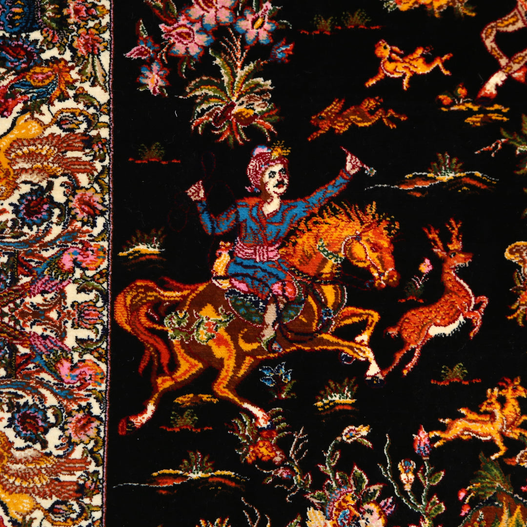 Shikargah Supreme Fine Persian Silk Rug 2.5x4 Ft