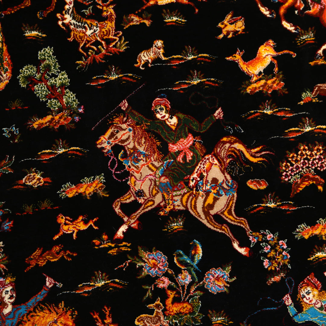 Shikargah Supreme Fine Persian Silk Rug 2.5x4 Ft