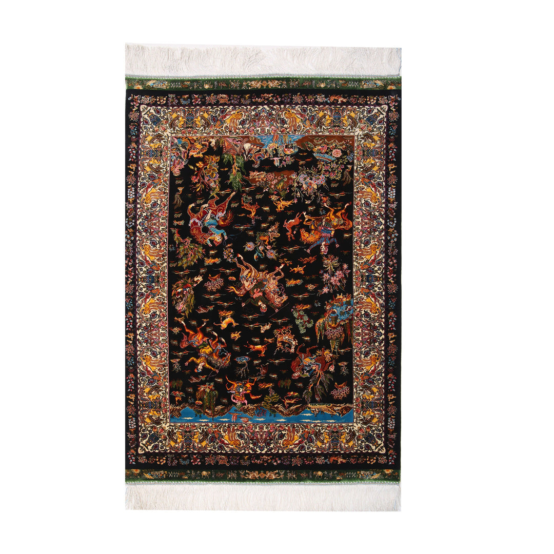 Shikargah Supreme Fine Persian Silk Rug 2.5x4 Ft