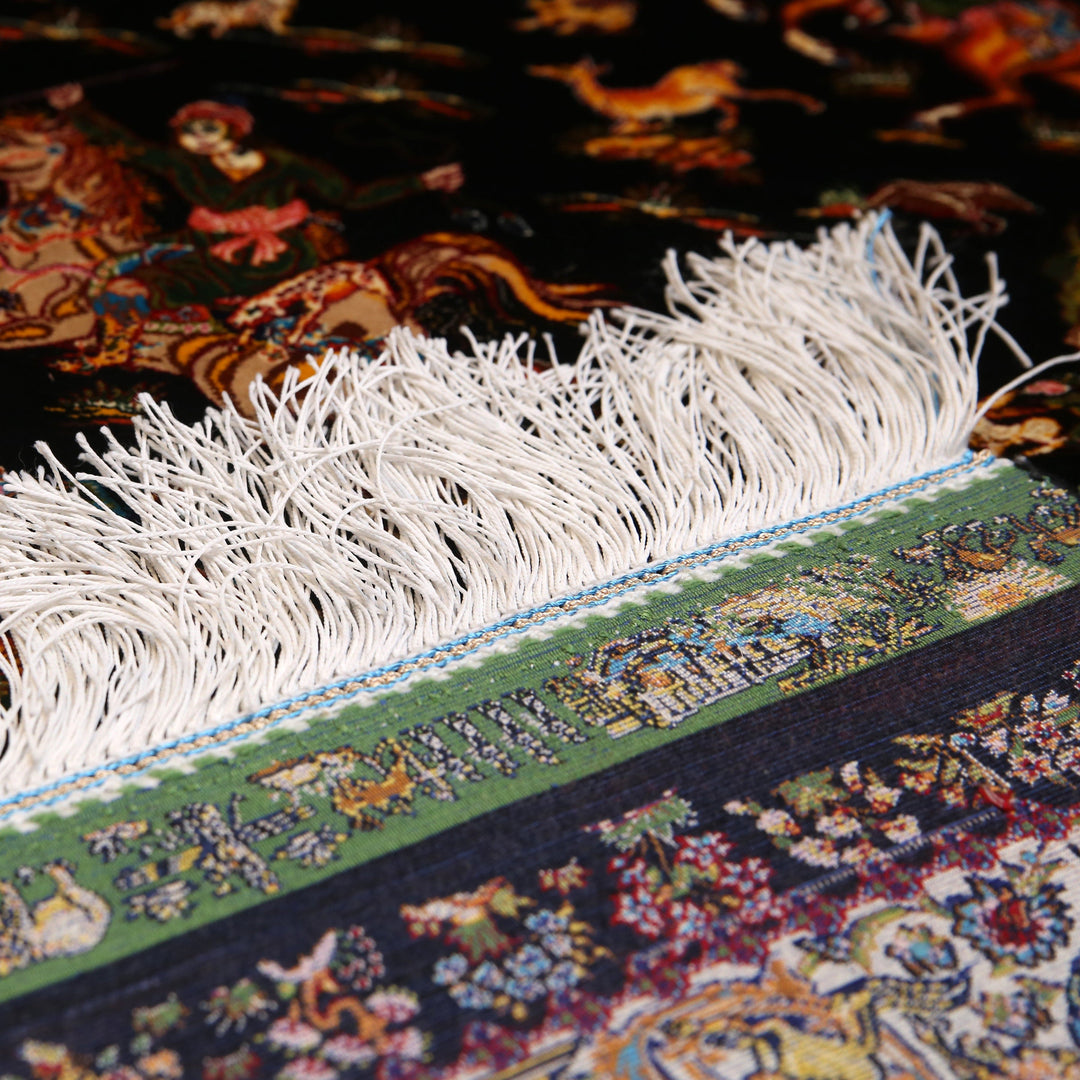 Shikargah Supreme Fine Persian Silk Rug 2.5x4 Ft