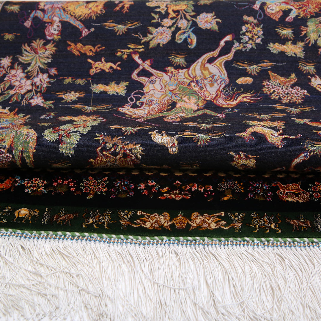 Shikargah Supreme Fine Persian Silk Rug 2.5x4 Ft