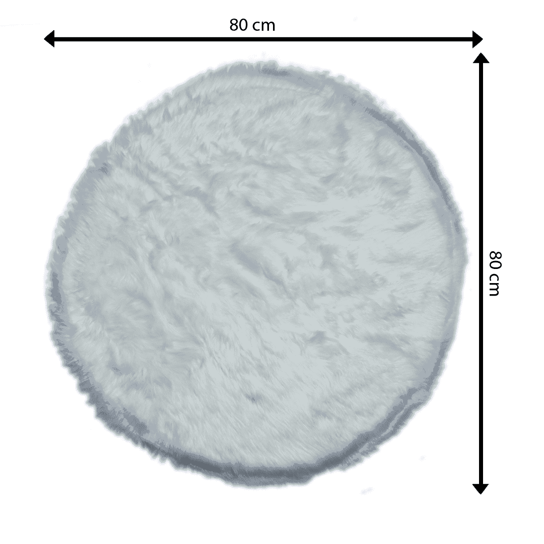White Round Fur 80X80 CM