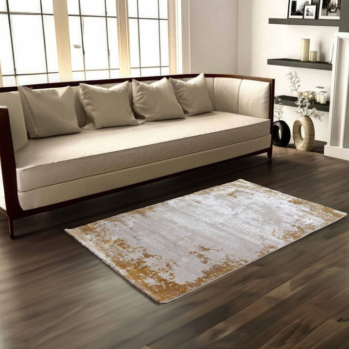 Off White Plain Turkish Rug 4X6 FT