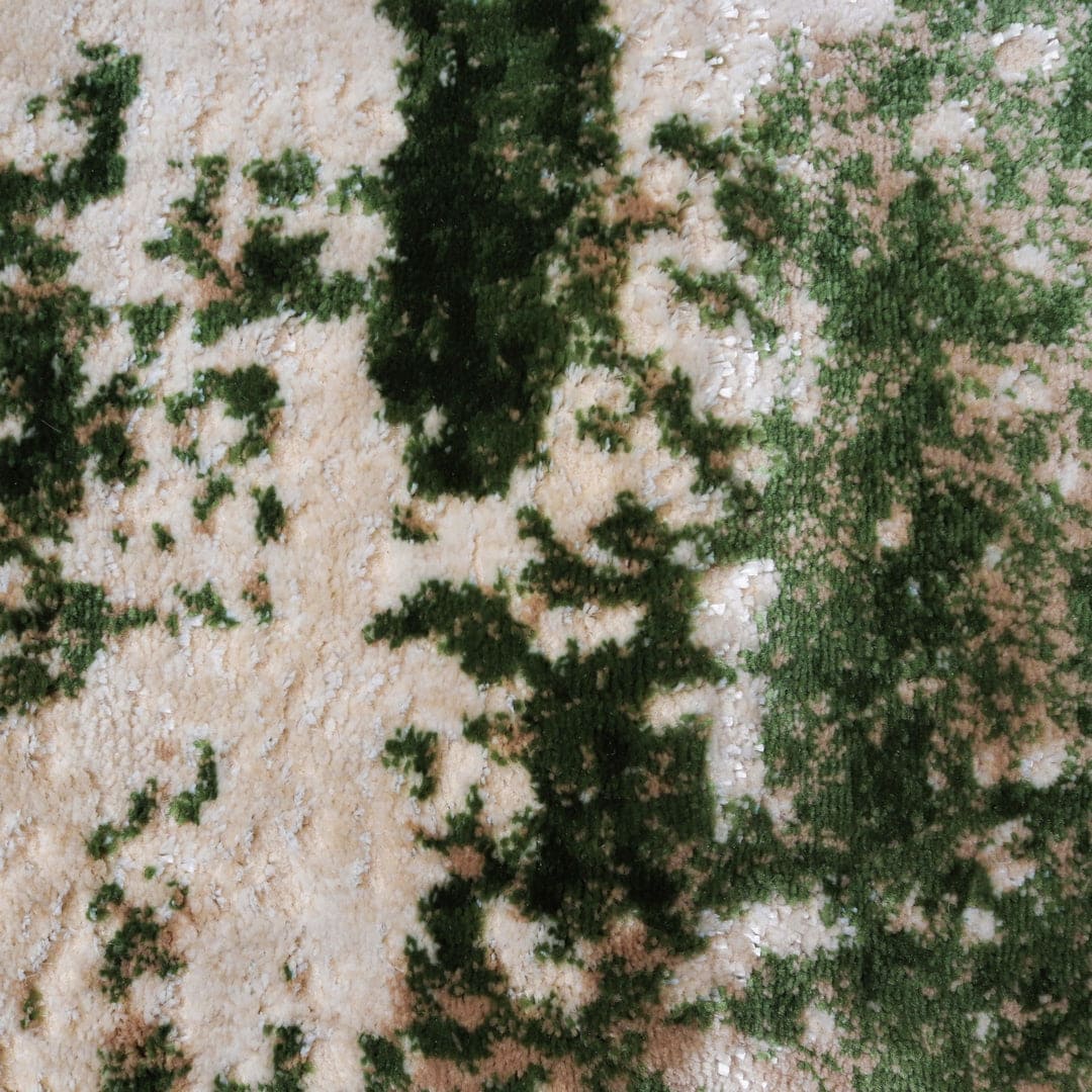 Green Plain Turkish Rug 4X6 FT