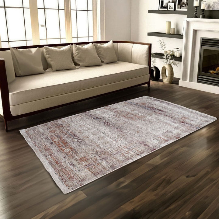 Rust Traditional Turkish Rug 5x8 Ft