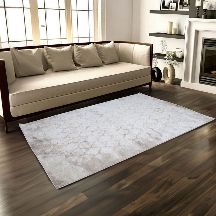 Off White Plain Turkish Rug 5X8 FT