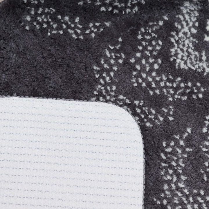 Charcoal Soft Chevron Patterned Bath Mat 50x80cm