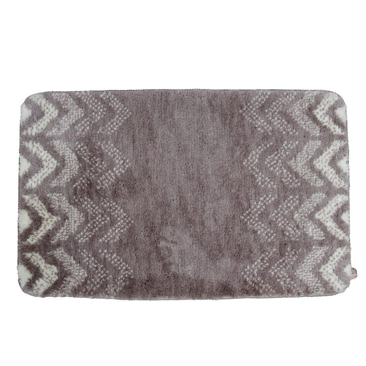 Grey Soft Chevron Patterned Bath Mat 40x60cm