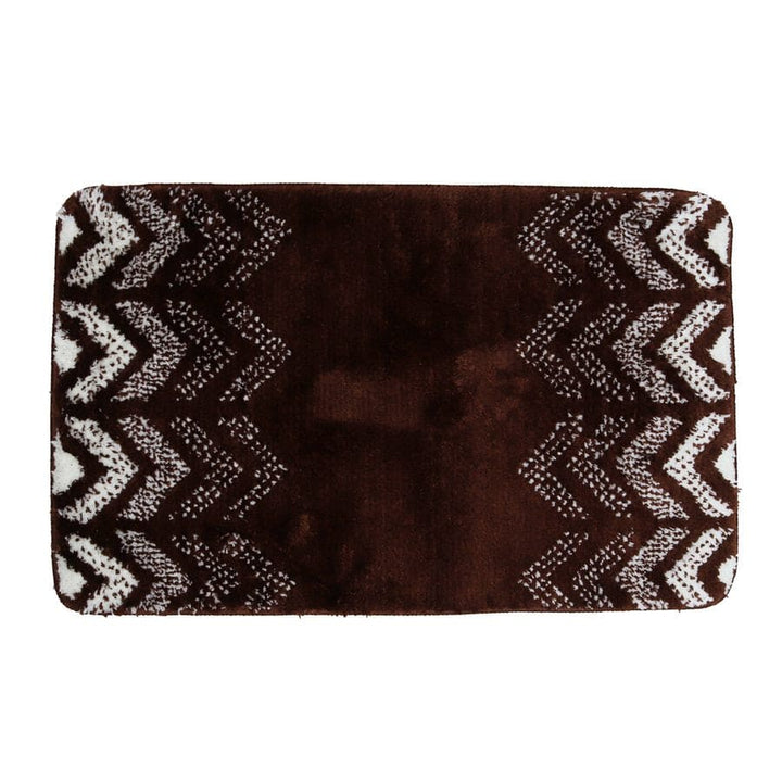 Brown Soft Chevron Patterned Bath Mat 50x80cm