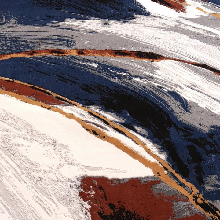 Blue Waves Turkish Rug 7x10 ft