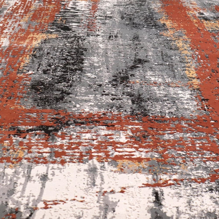 Rust Abstract Turkish Rug 7x10 ft