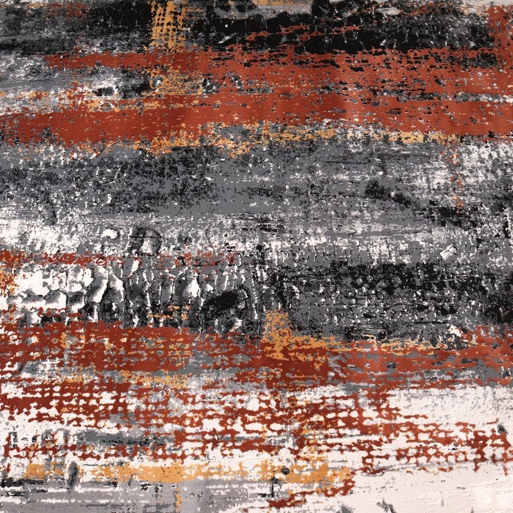 Rust Abstract Turkish Rug 7x10 ft