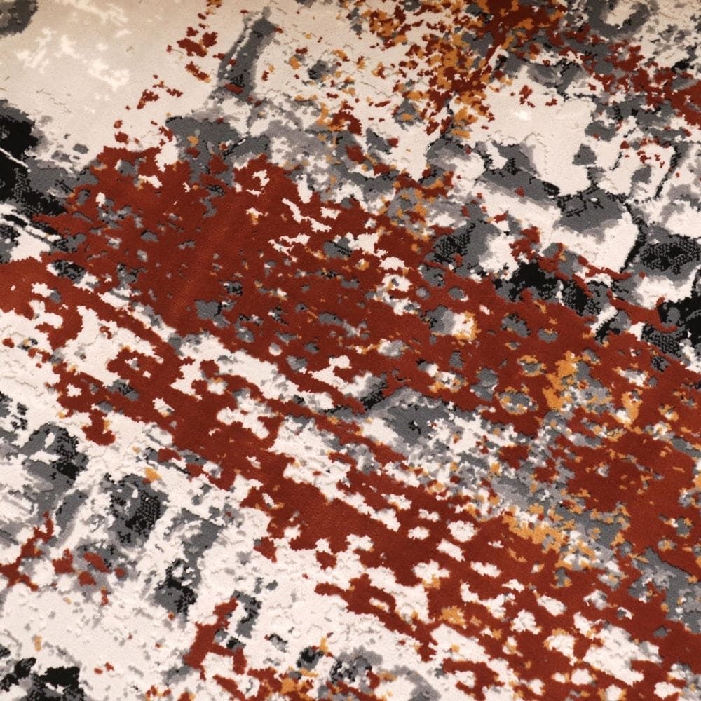 Rust Abstract Turkish Rug 7x10 ft