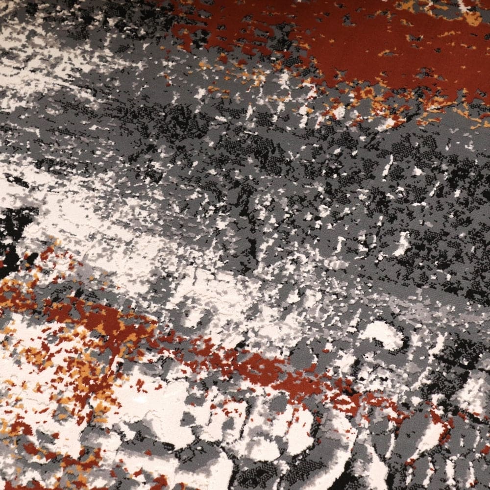 Rust Abstract Turkish Rug 7x10 ft
