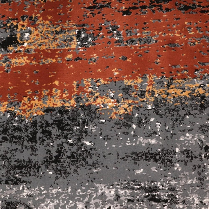 Rust Abstract Turkish Rug 7x10 ft