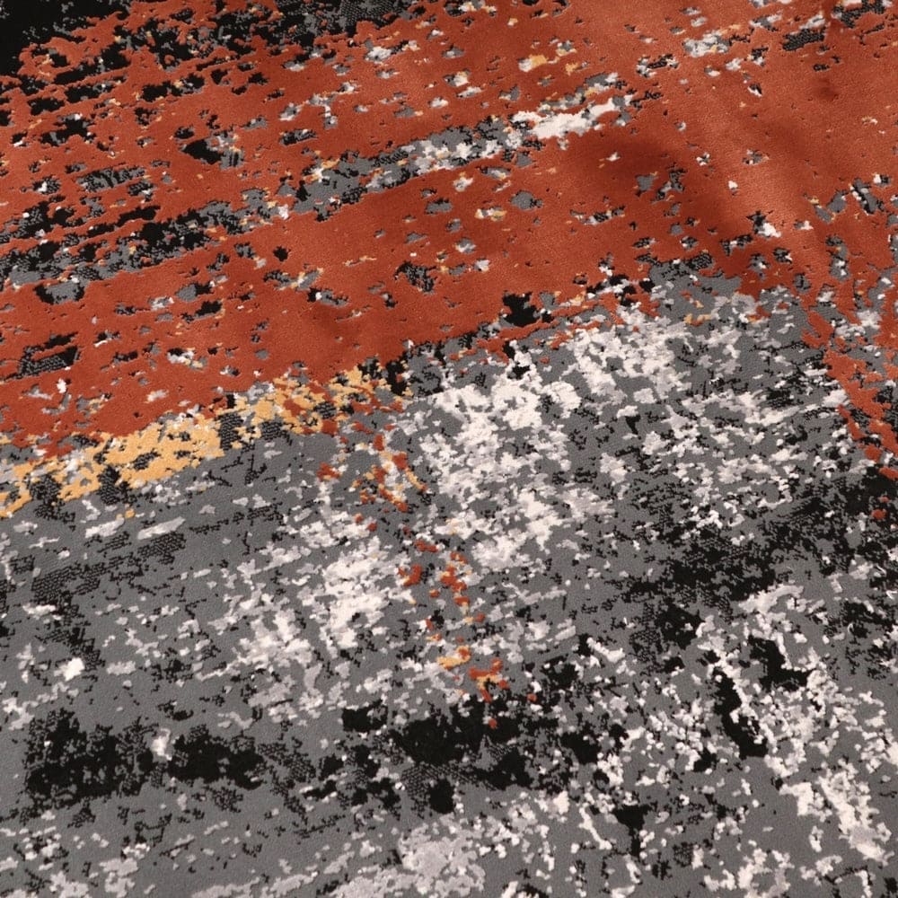 Rust Abstract Turkish Rug 7x10 ft