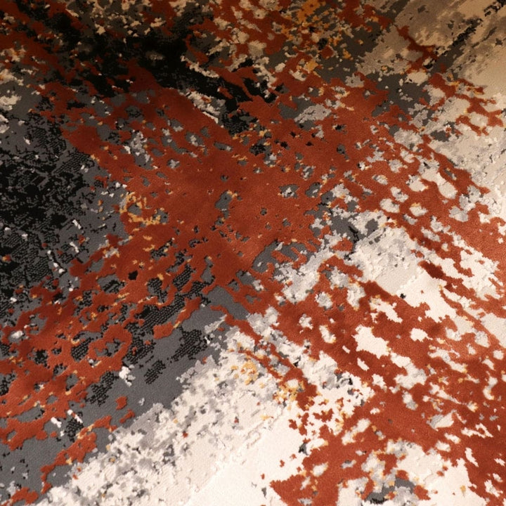 Rust Abstract Turkish Rug 7x10 ft
