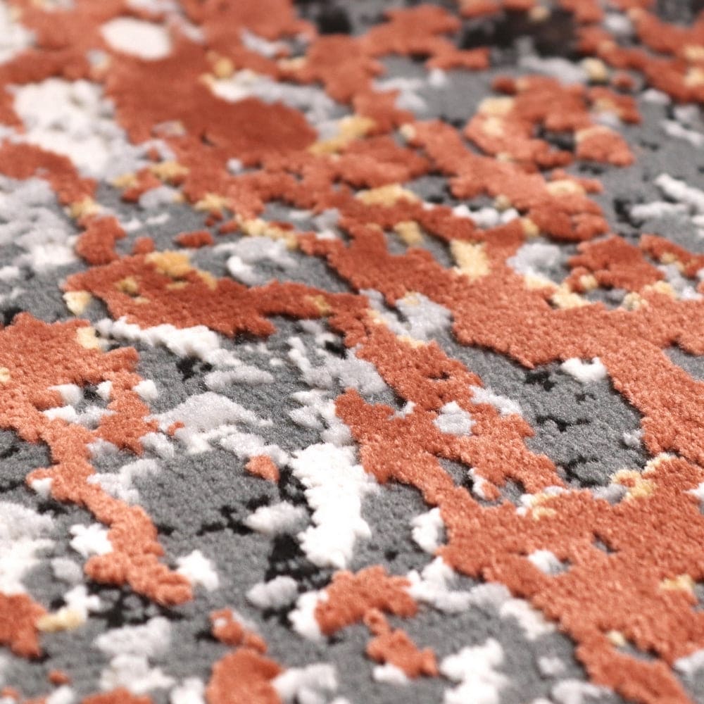 Rust Abstract Turkish Rug 7x10 ft