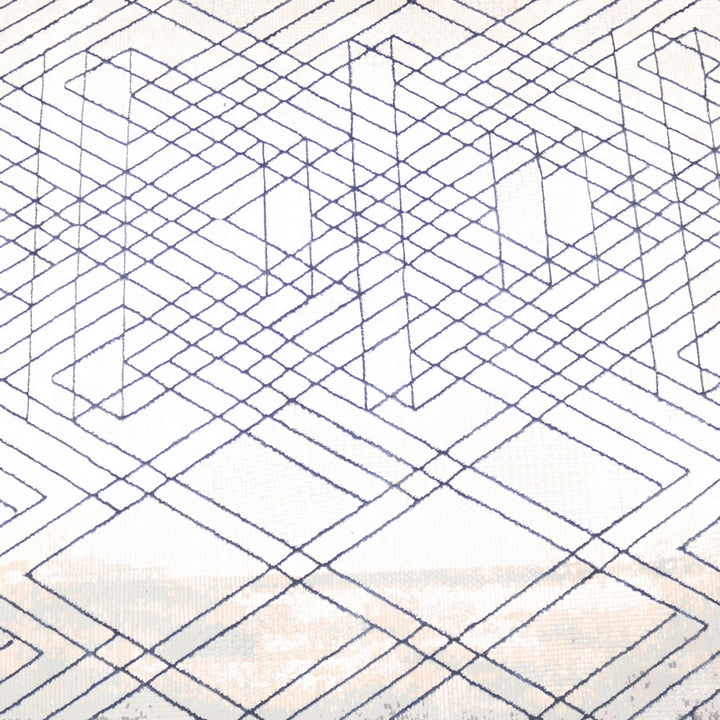 Off White Geometric Turkish Rug 5x8 FT