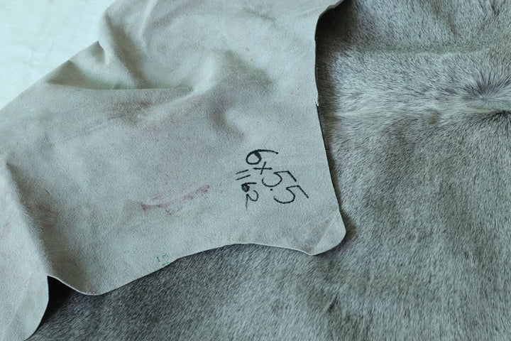 Grey plain Cow Hide 5.5X6 FT