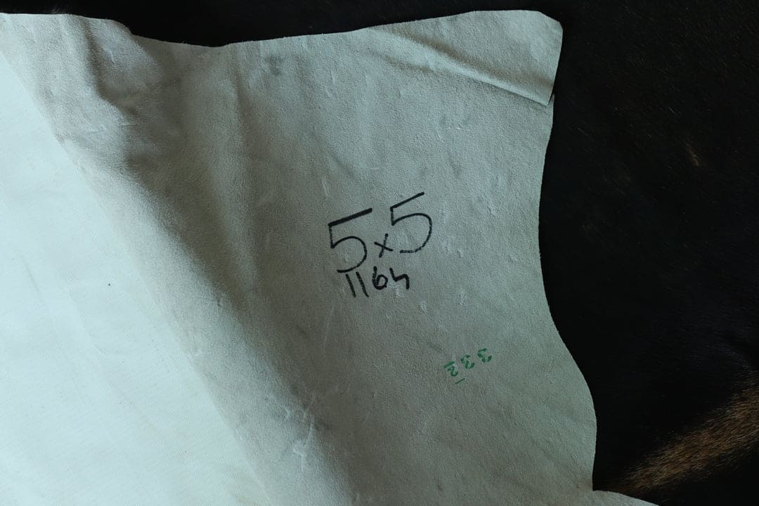 Mid Night Black Cow Hide 5X5 FT