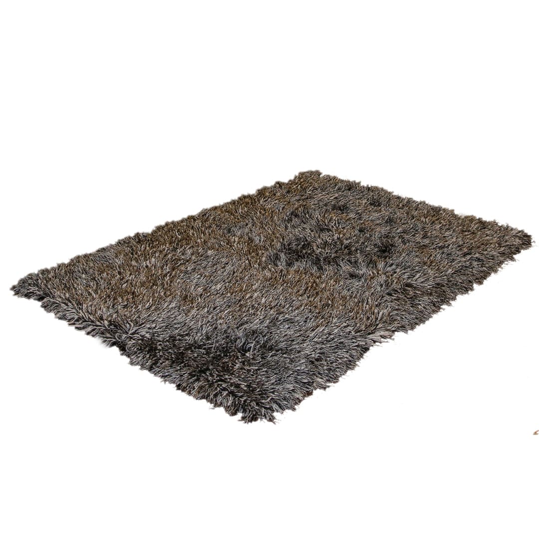 Black & Grey Shaggy Rug 4x6 ft