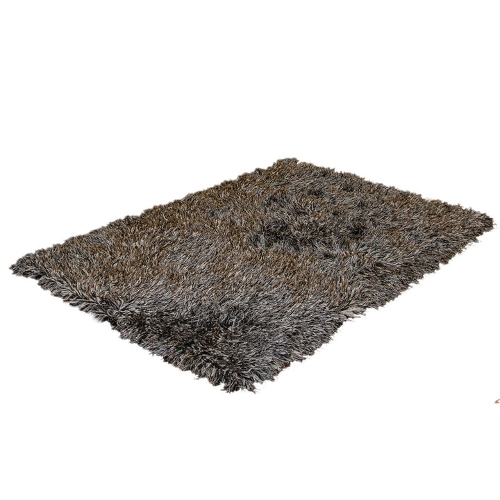 Black & Grey Shaggy Rug 4x6 ft