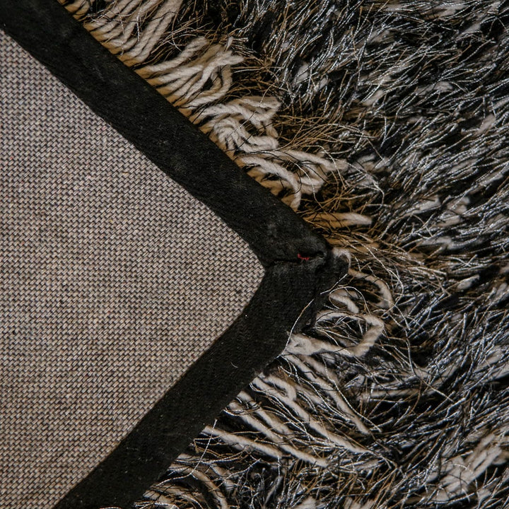 Black & Grey Shaggy Rug 4x6 ft