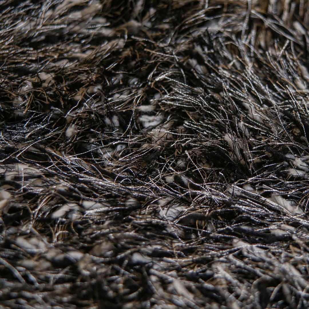 Black & Grey Shaggy Rug 4x6 ft