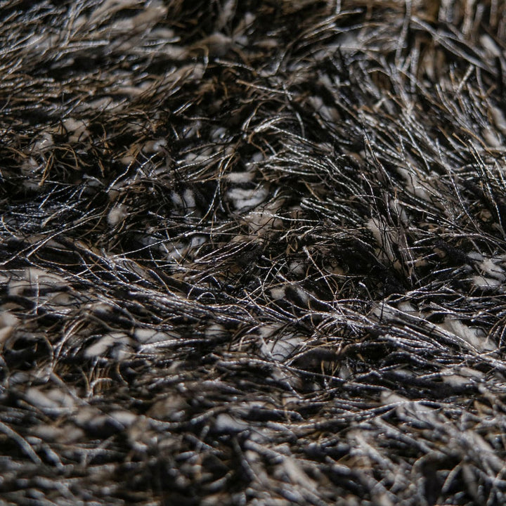 Black & Grey Shaggy Rug 4x6 ft