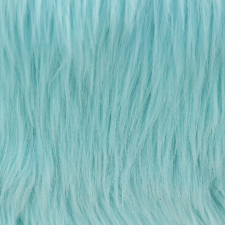 Light Ferozi Fur Ottoman Stool Small