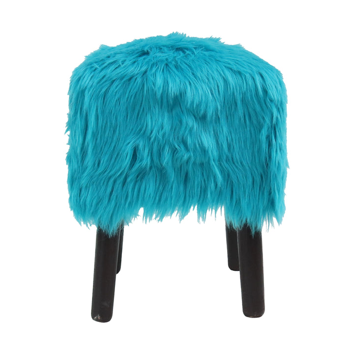 Ferozi Fur Ottoman Stool Small