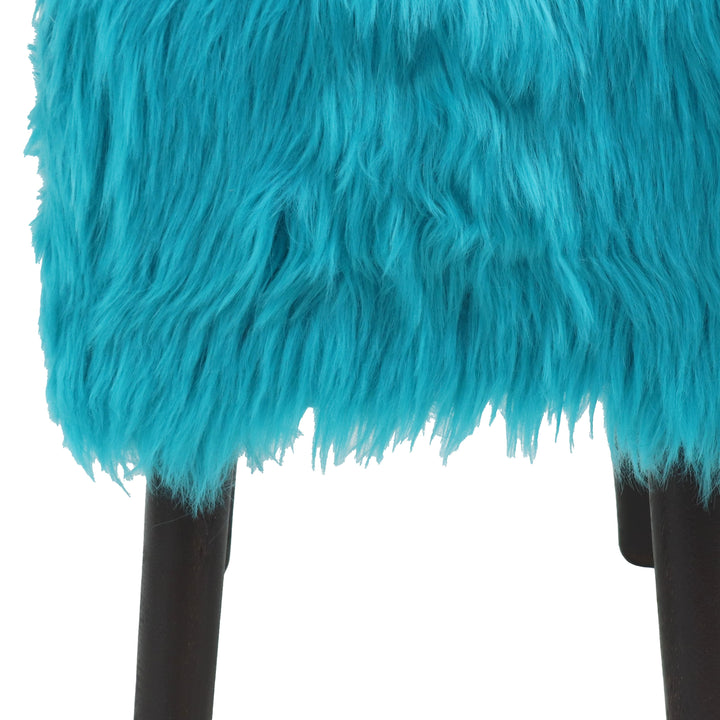 Ferozi Fur Ottoman Stool Small