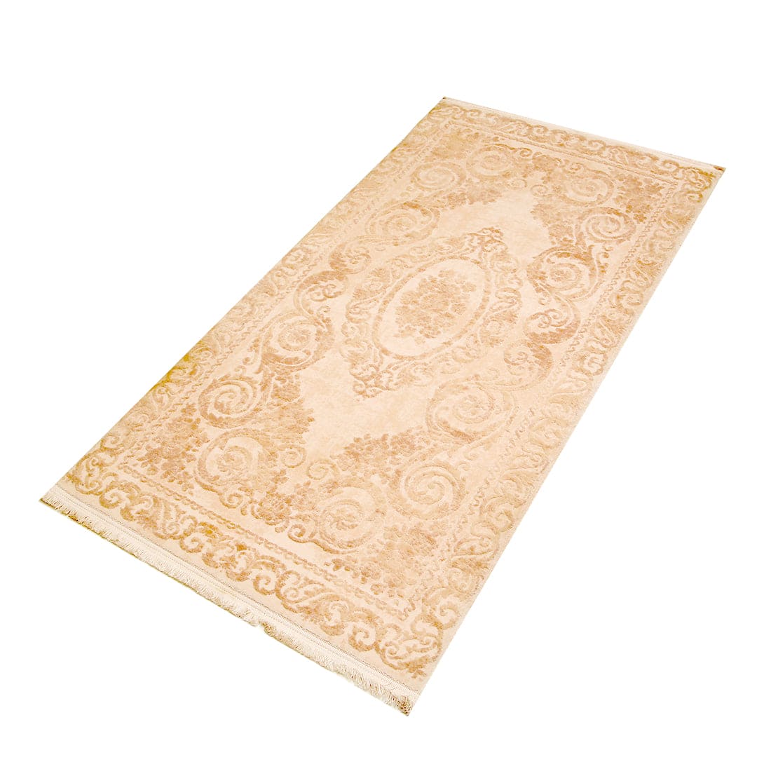 Beige Floral Turkish Rug 2.5x5 Ft