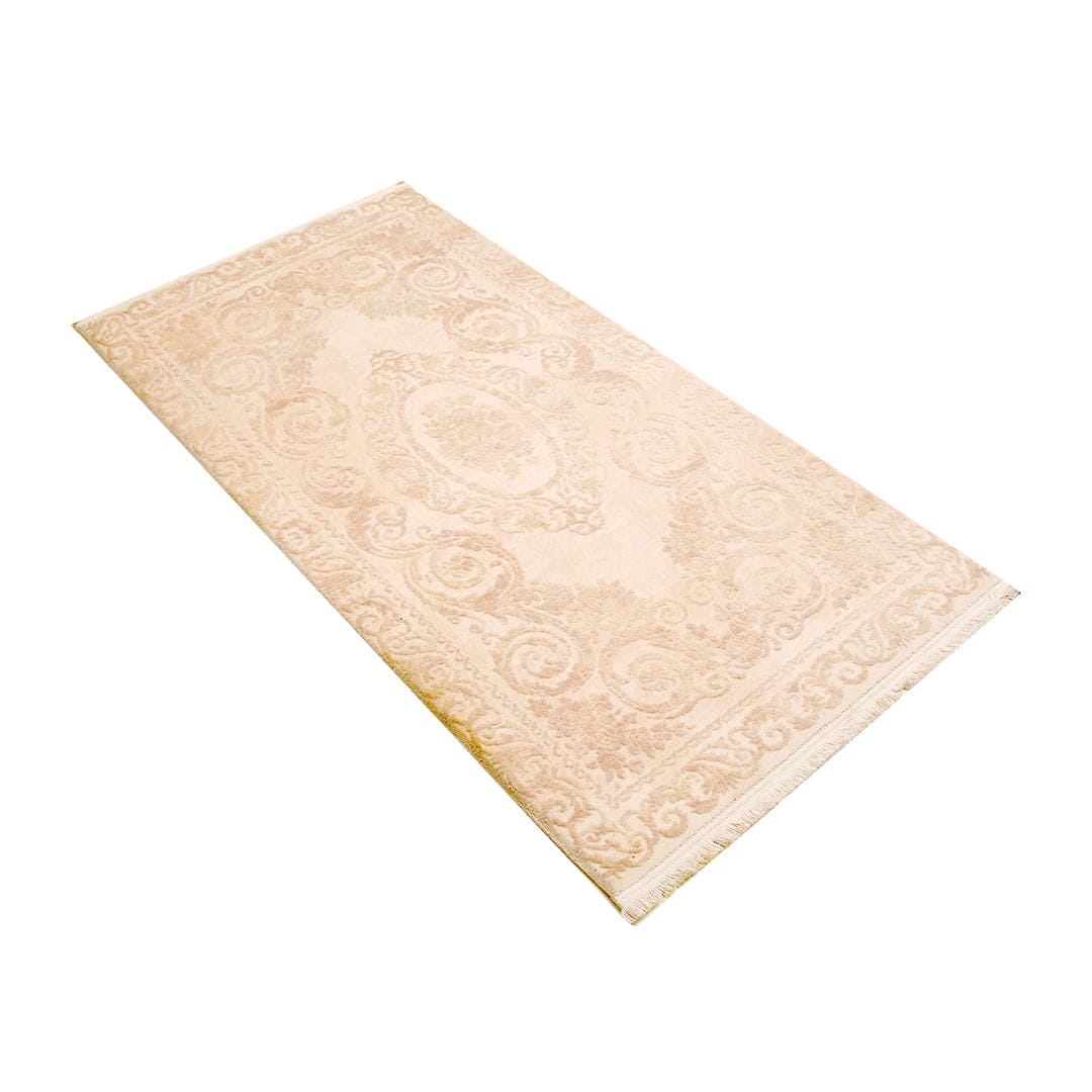 Beige Floral Turkish Rug 2.5x5 Ft