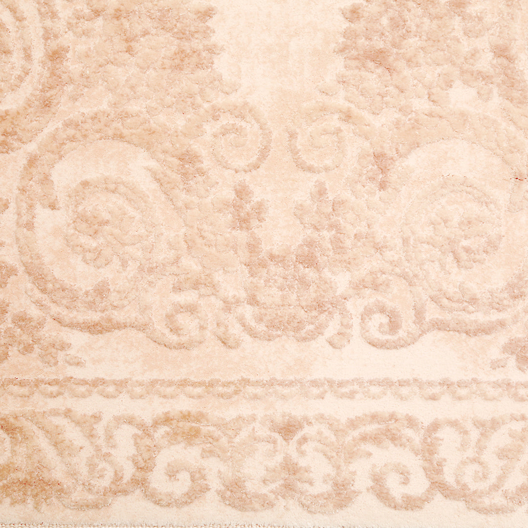 Beige Floral Turkish Rug 2.5x5 Ft