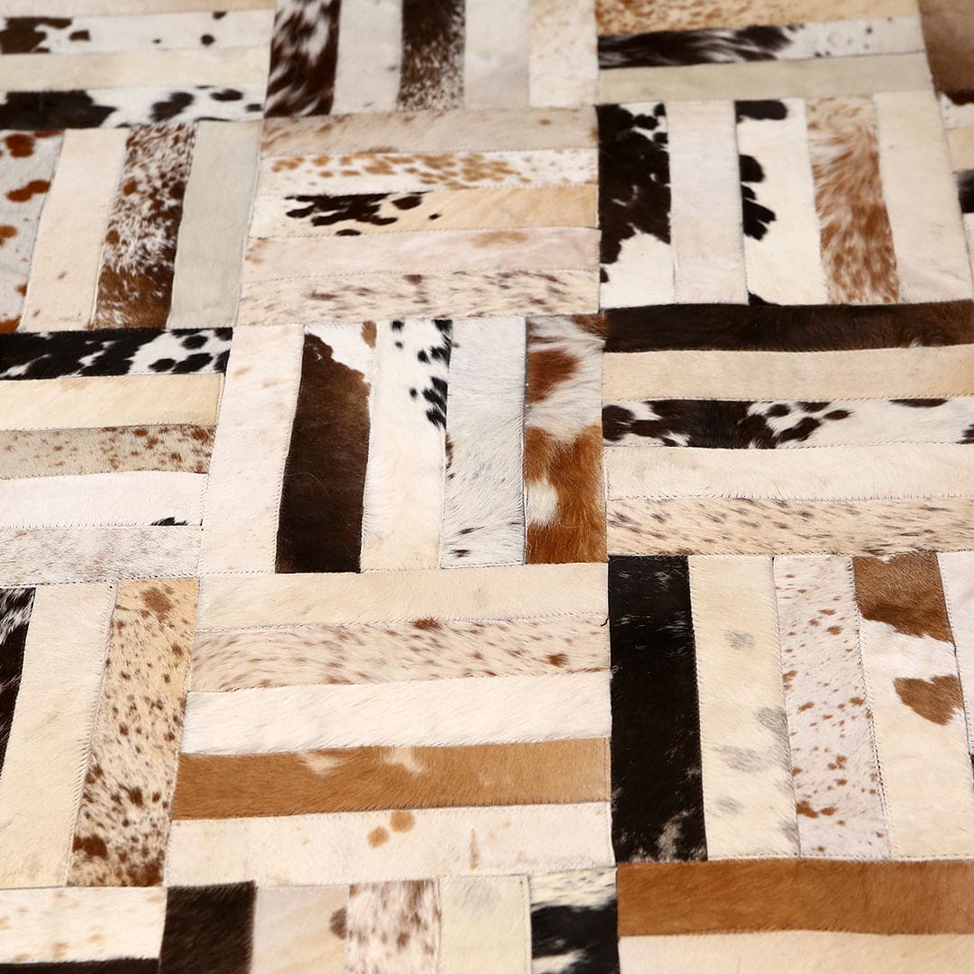 Cow Skin Patchwork Rug 4X6 ft