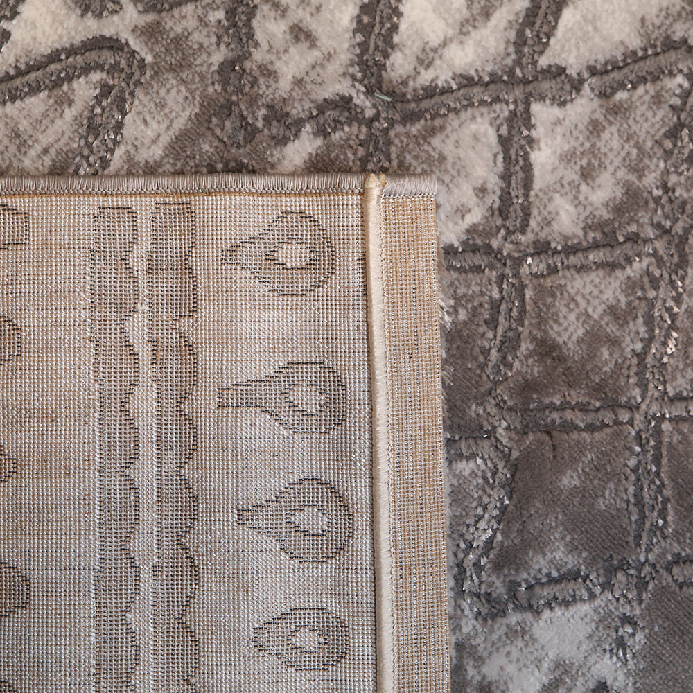 Grey Geometric Turkish Rug 5X8 Ft