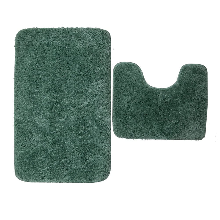 Microfiber Thick Pile Anti Slip Bath Mat Set 3pc