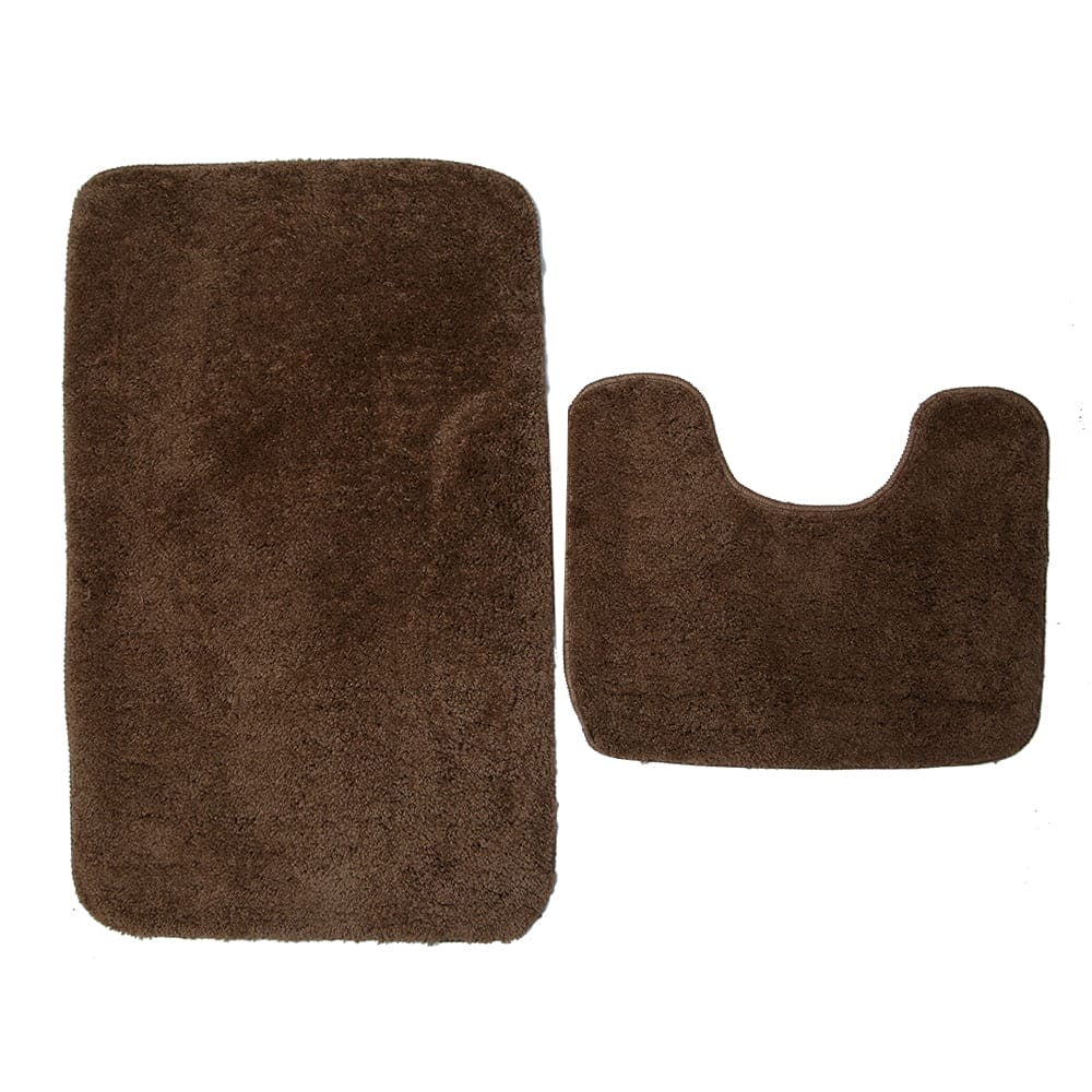 Microfiber Thick Pile Anti Slip Bath Mat Set 3pc