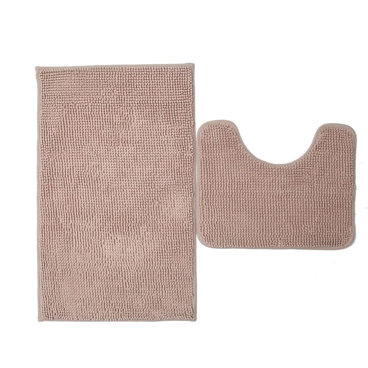 Anti Slip Floor Chenille Bath Set 3pc