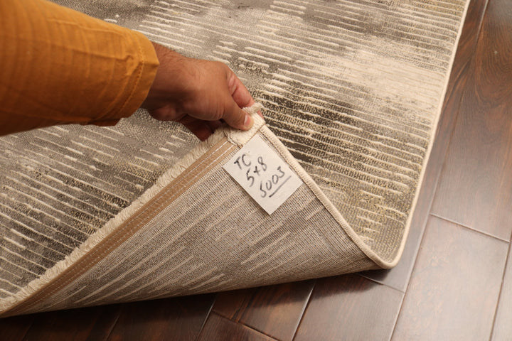 Brown Splash Turkish Rug 5x8 Ft