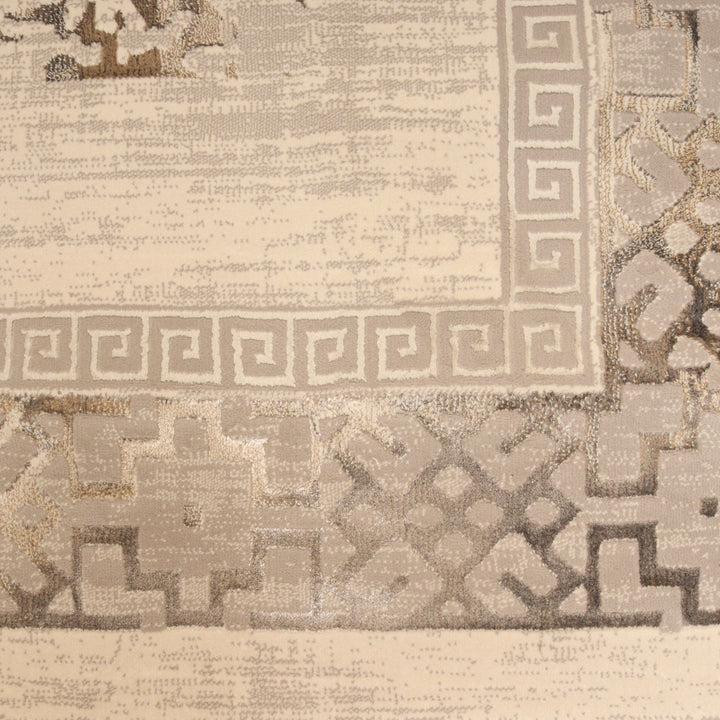 Beige Abstract Turkish Rug 7x10 ft