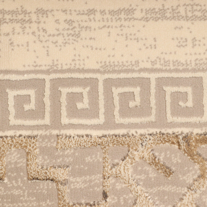 Beige Abstract Turkish Rug 7x10 ft