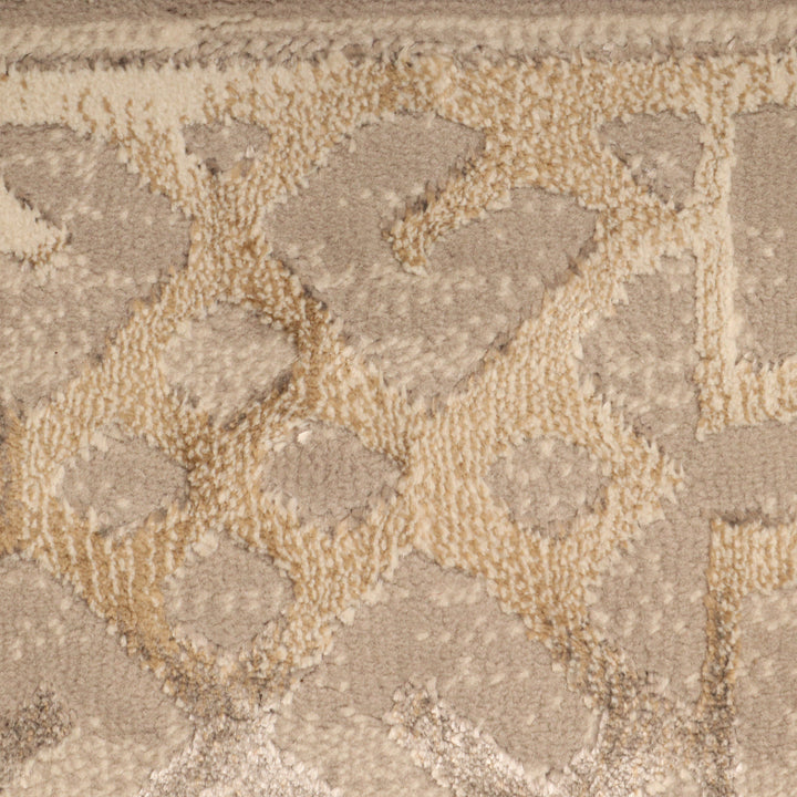 Beige Abstract Turkish Rug 7x10 ft