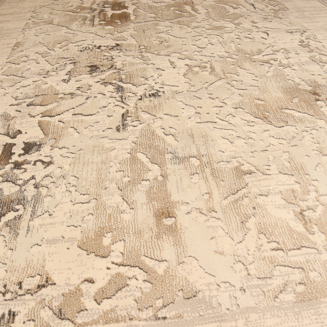 Beige Abstract Turkish Rug 7x10 ft