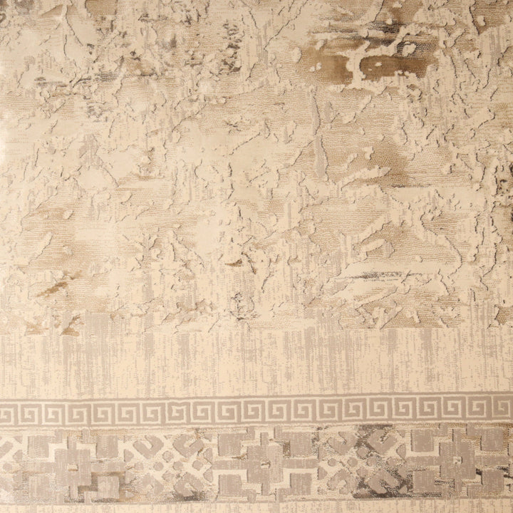 Beige Abstract Turkish Rug 7x10 ft