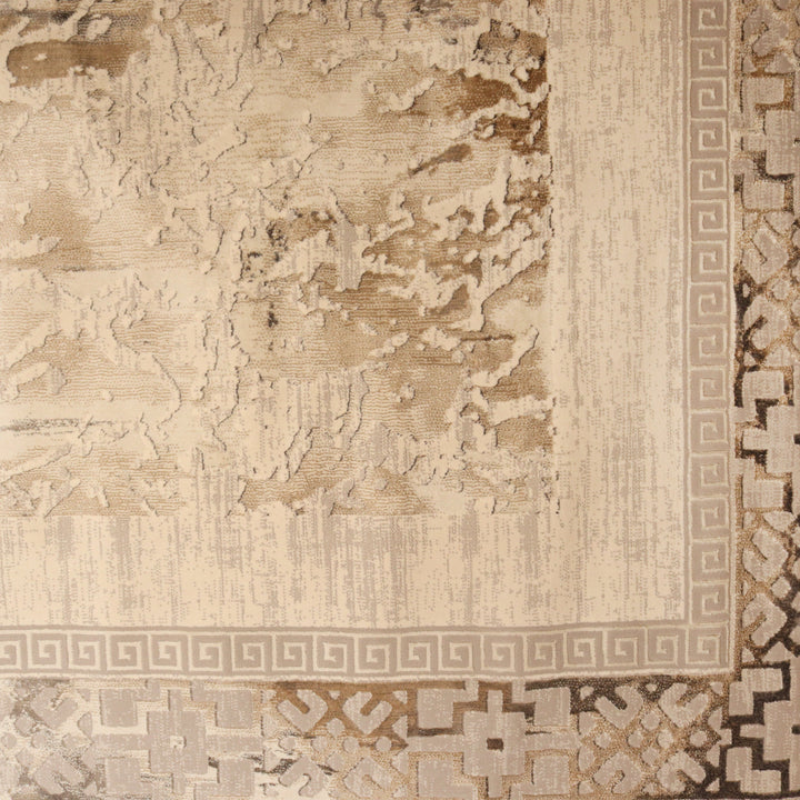 Beige Abstract Turkish Rug 7x10 ft