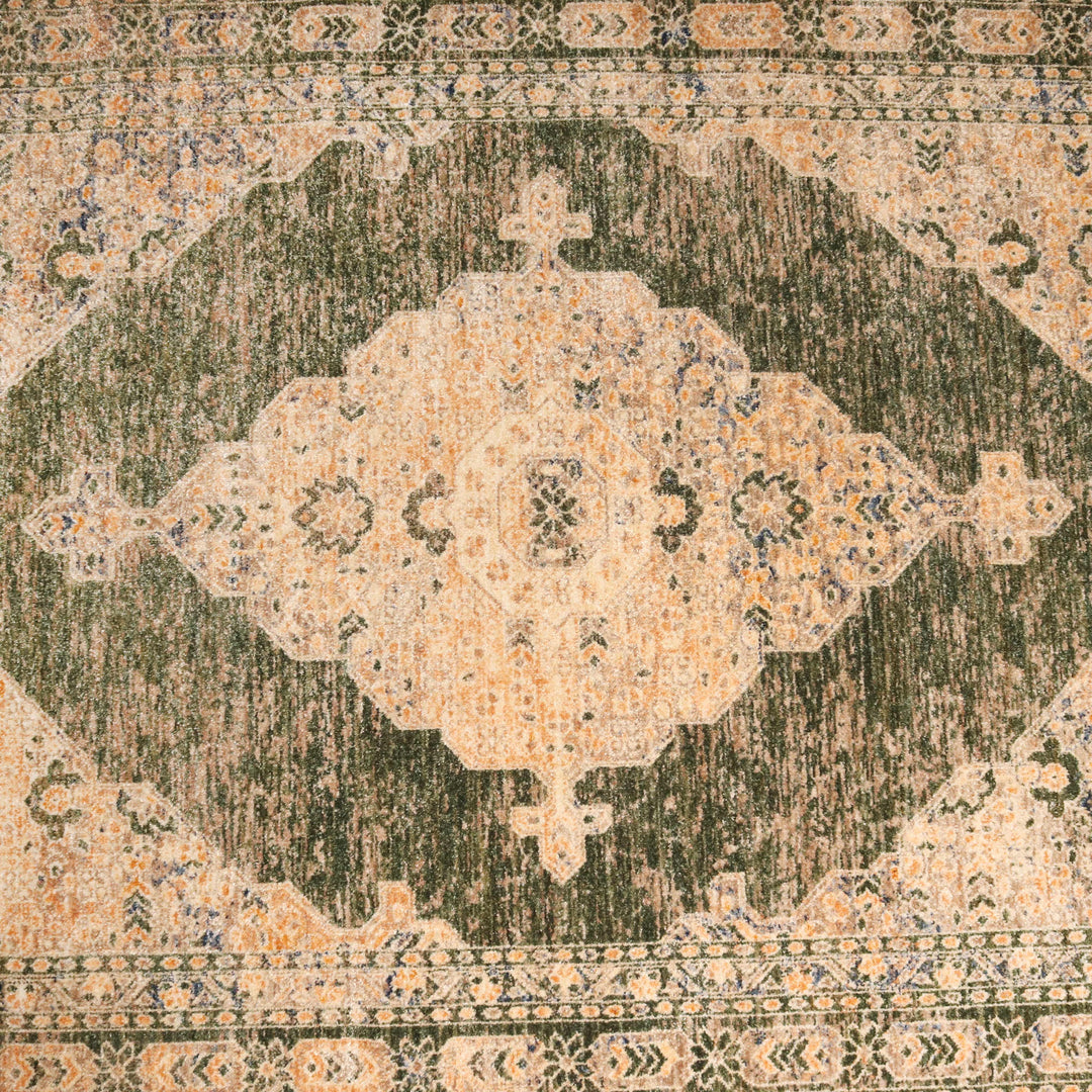 Green Traditional Turkish Rug 5X8 Ft