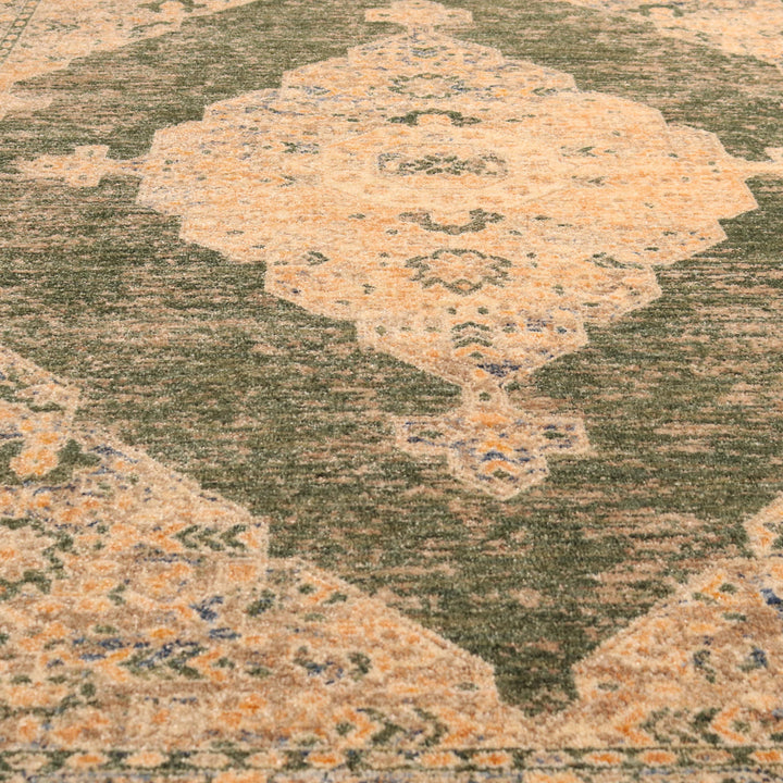 Green Traditional Turkish Rug 5X8 Ft